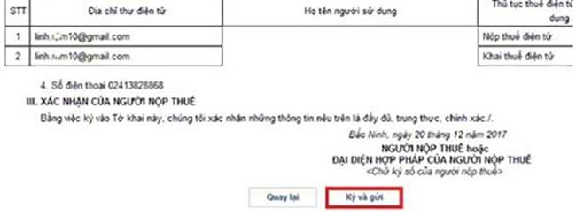 Cập nhật thông tin chữ ký số sau khi thay đổi